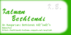 kalman bethlendi business card